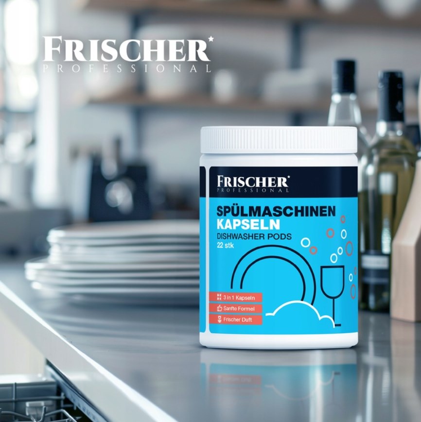 Kapsula për enëlarëse Frischer 3in1, 52 copë, profesional