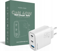 Karikues muri Mobile Origin MO13 GaN, 40W, 1x USB A 2x USB C, i bardhë