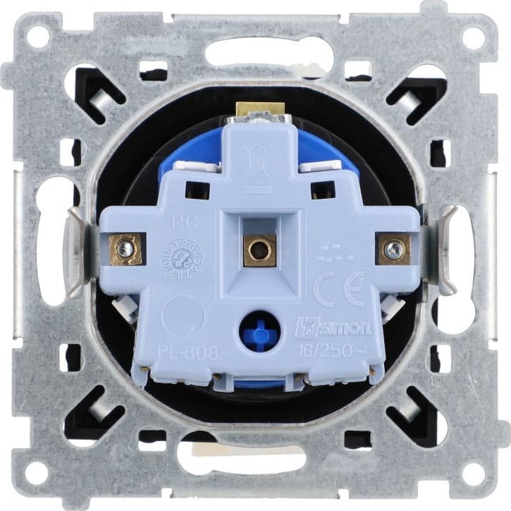 Prizë me çelës Kontakt Simon 54 DATA DGD1.01/49, 16A 250V, montim i fshehtë, e zezë mat