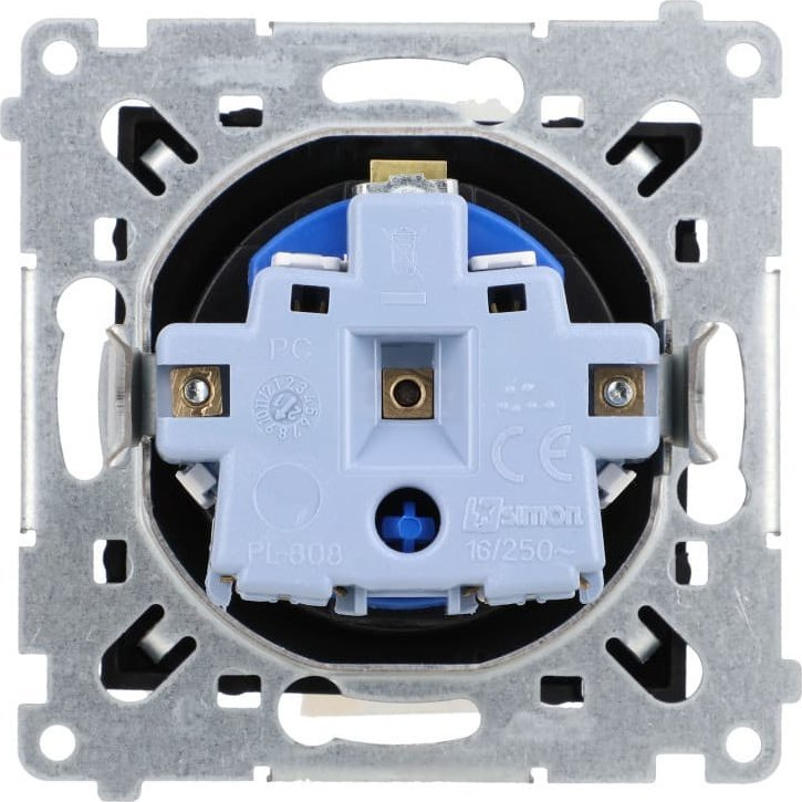 Prizë me çelës Kontakt Simon 54 DATA DGD1.01/49, 16A 250V, montim i fshehtë, e zezë mat