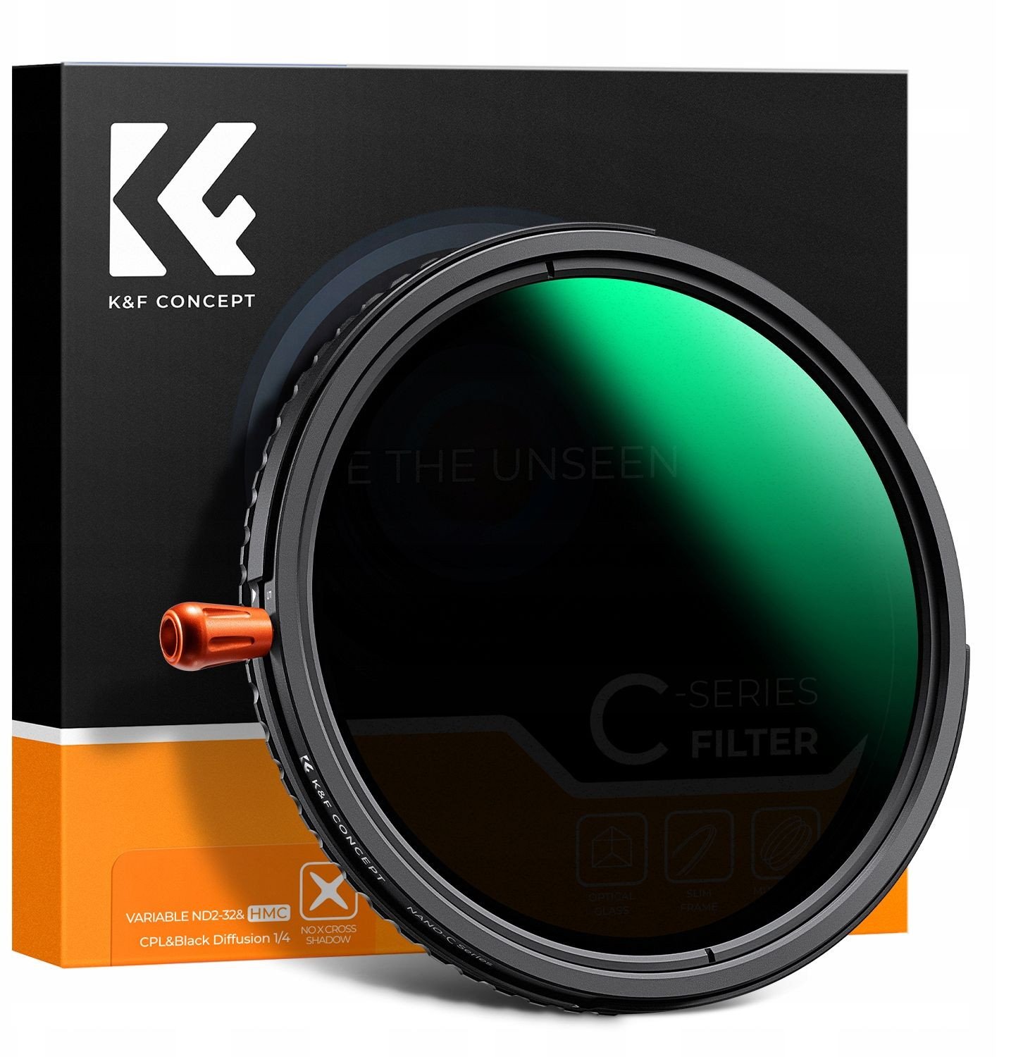 Filtër hibrid K&amp;F Concept NANO-C 3 në 1, ND2-32, CPL, Black Diffusion 1/4, 37mm