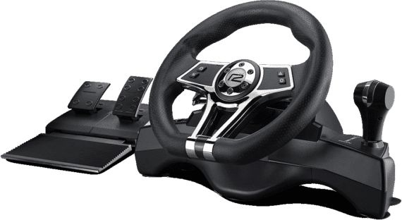 Timoni gaming ready2gaming Hurricane Wheel Pro, me dridhje, për PC dhe konzola, i zi