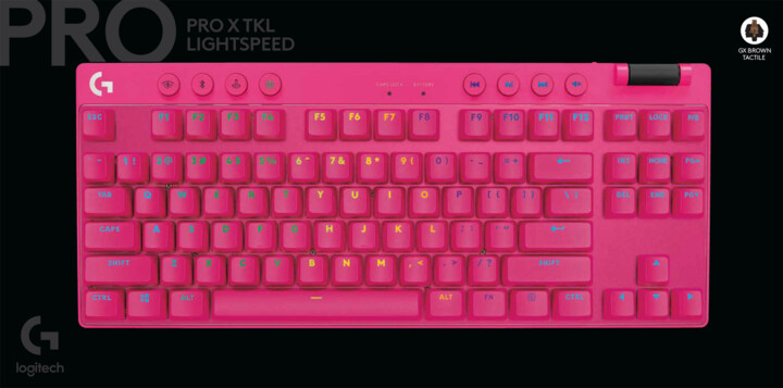 Tastierë Logitech G Pro X TKL Lightspeed, GX Brown, US, rozë