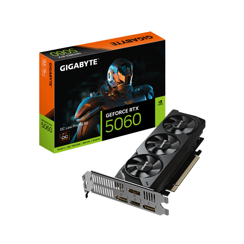 Kartë grafike Gigabyte GeForce RTX 5060 OC Low Profile, 8GB GDDR7, PCI-E 5.0, e zezë