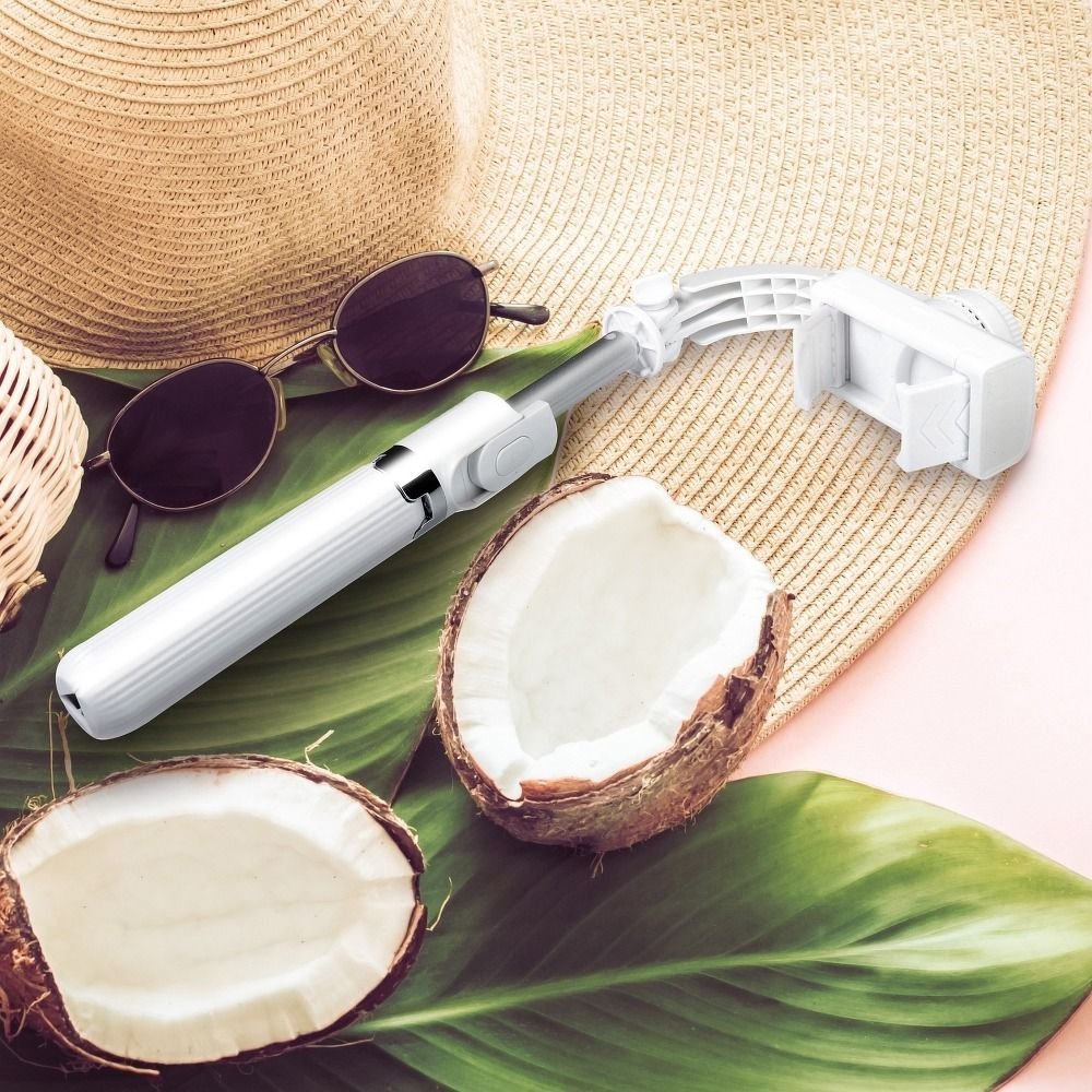 Set selfie tripod me gimbal stabilizer dhe telekomandë Bluetooth, alumini, i zi