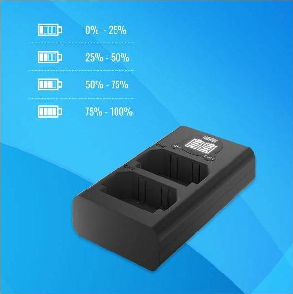 Karikues dykanalësh Newell DL-USB-C, për bateri GoPro AHDBT-901, i zi