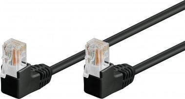 Kabllo rrjeti Goobay RJ45 CAT5e, 10m, U/UTP 90°, e zezë