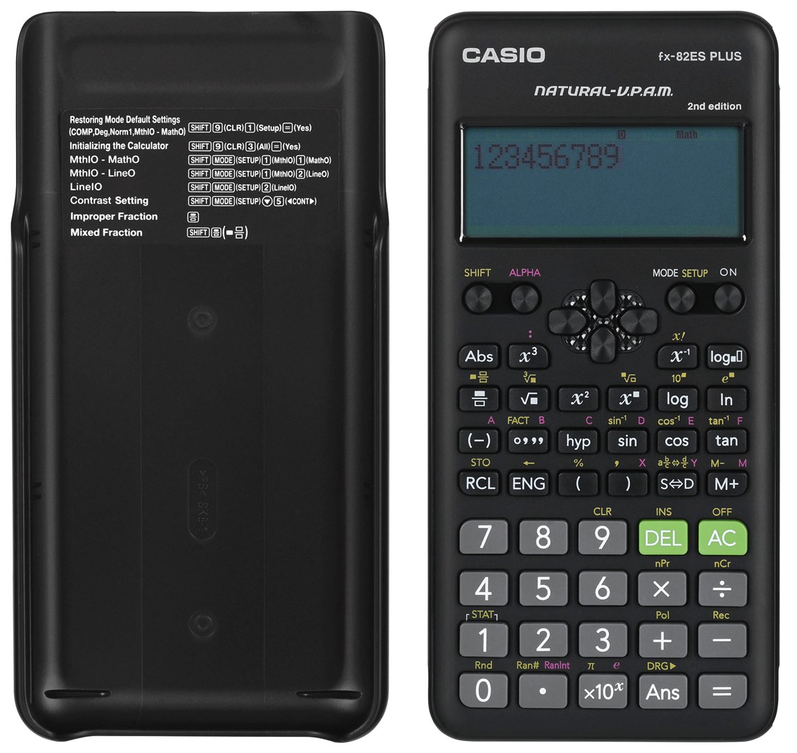Kalkulator shkencor Casio FX-82ES PLUS-2, ekran me piksel, xhepi, i zi
