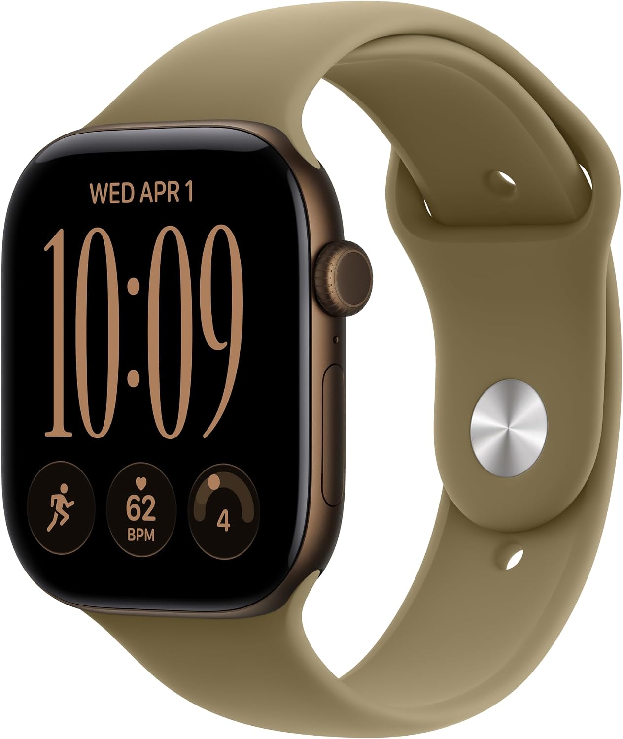 Apple Watch S12 GPS 46mm Dark Bronze Aluminium Case with Olive Sport Band, S/M