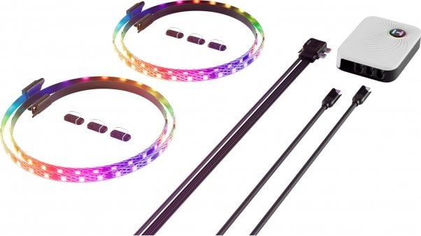 Shirita LED për PC HYTE LS30 QRGB 1000mm, set 2 copë, me Nexus NP50 Control Hub, të zinj