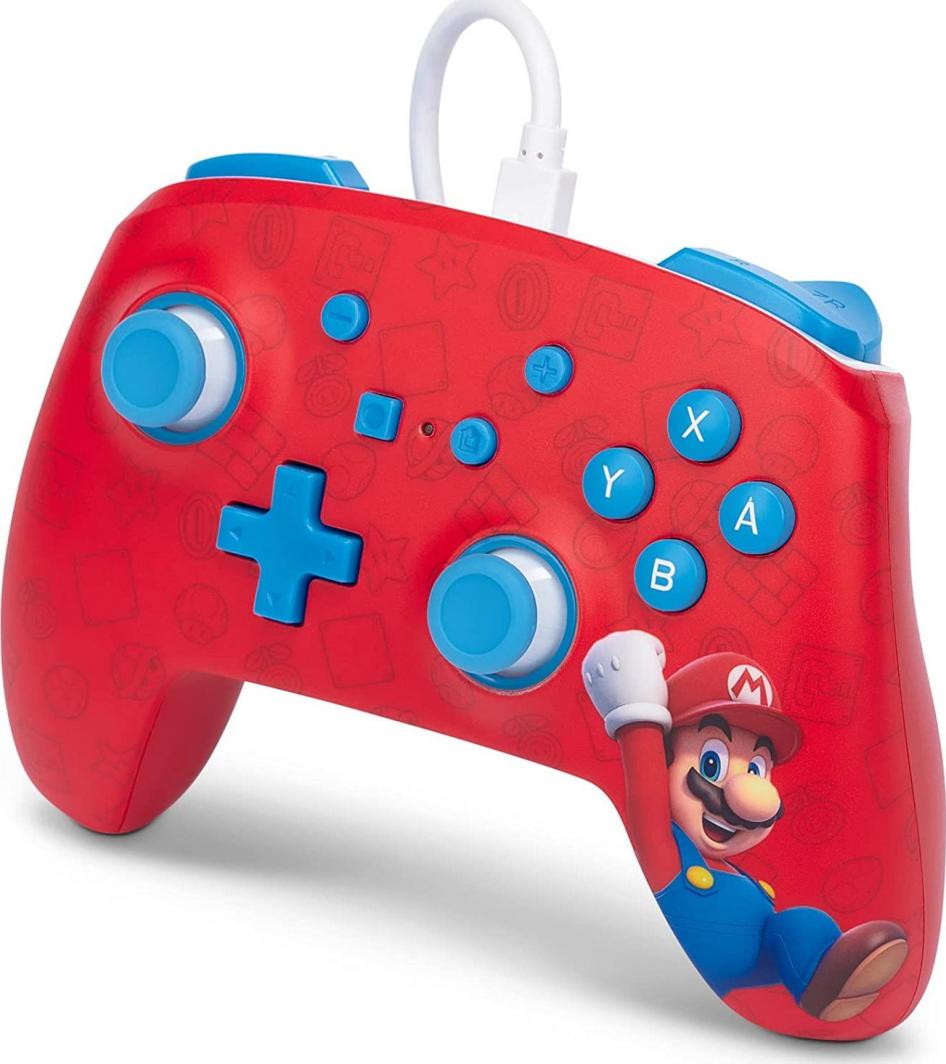 Контролер PowerA Enhanced Woo hoo! Mario, жичен, црвен