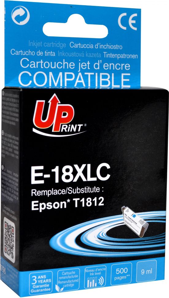 Patronë boje Uprint EJ18XLCUP, cian XL, për Epson