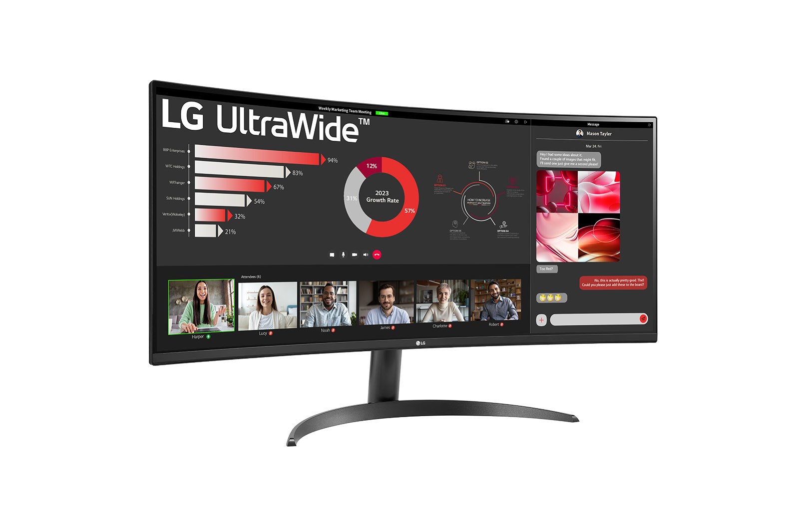 Monitor LG 34WR50QC-B, 34", 3440 x 1440, UltraWide Quad HD, 100 Hz, i zi