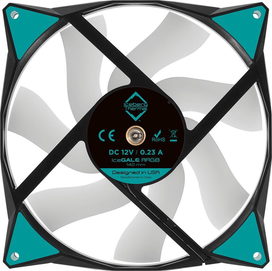 Ftohës Iceberg IceGALE ARGB, 140 mm, i zi