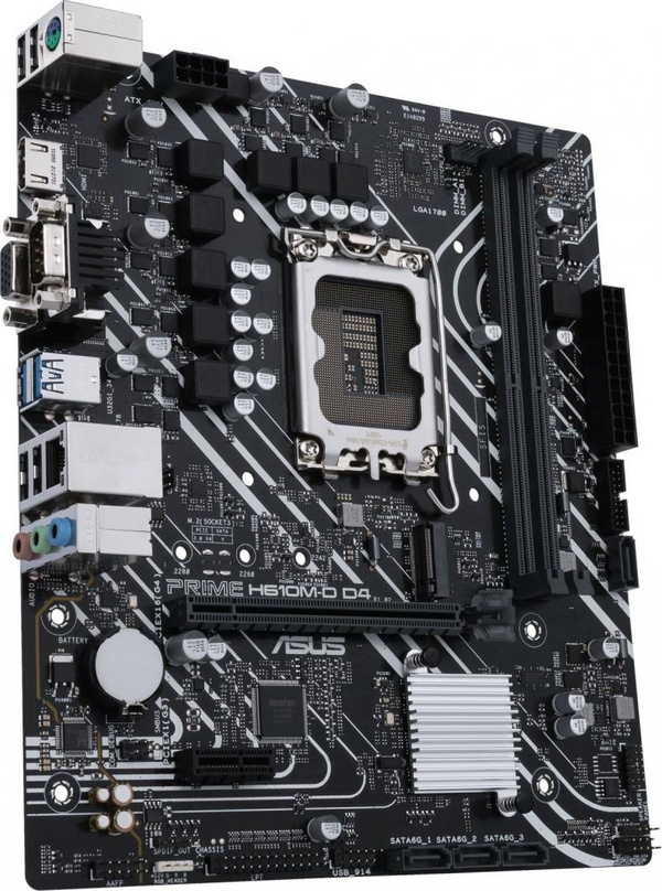 Pllakë amë Asus PRIME H610M-D D4, PCIe 4.0, DDR4, e zezë
