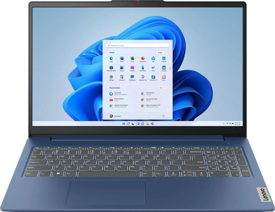 Laptop Lenovo IdeaPad Slim 3, 15.6", Intel Core i5 12450H, 16 GB RAM, 512 GB SSD, i hirtë