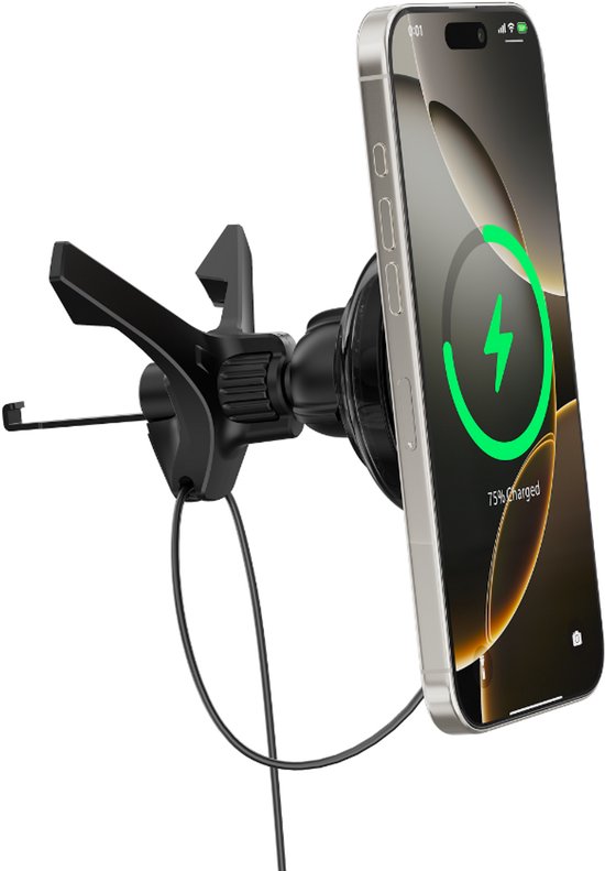 Karikues magnetik për makinë Cubenest SQ1C3, Qi2.2, 25W, me ventilator ftohës, MagSafe kompatibil