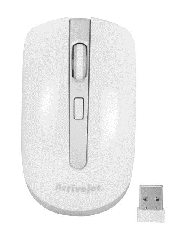 Maus Activejet AMY-320WS, RF Wireless, i argjendtë / i bardhë