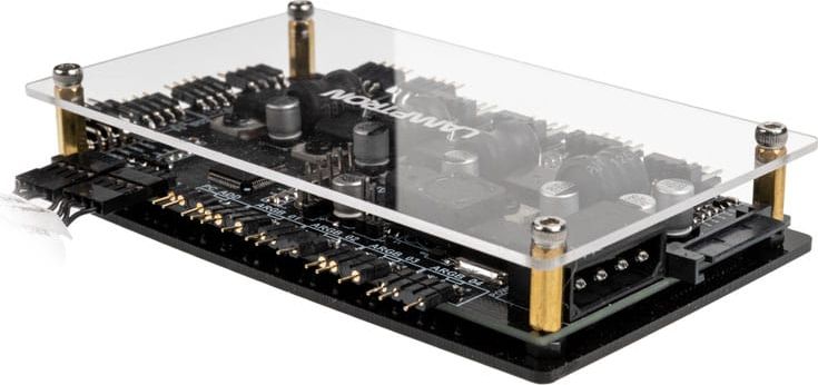 Kontrollues ventilatorësh dhe RGB Lamptron RW460, ekran LCD, telekomandë, i zi