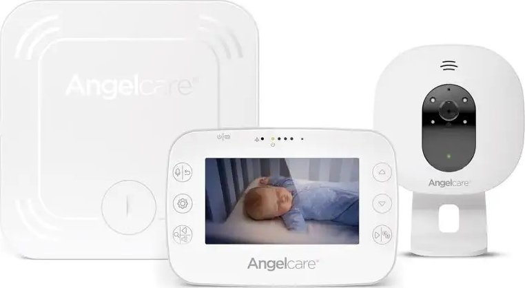 Monitor bebe Angelcare AC327, lëvizje dhe video, komunikim dy drejtimësh, i bardhë