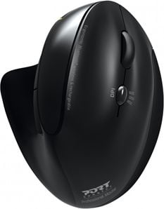 Maus ergonomik wireless i rikarikueshëm, 2.4 GHz, Bluetooth, i zi