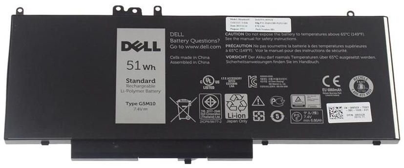 Bateri laptopi Dell, 51Wh, 4 cell Lithium Ion, e zezë