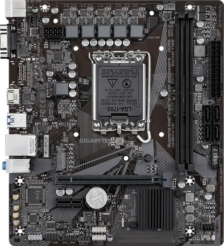 Pllakë amë Gigabyte, Intel H610, 64GB DDR5, Micro ATX