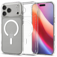 Mbrojtëse telefoni Spigen Ultra Hybrid MagSafe, iPhone 17 Pro, transparente me kornizë të bardhë