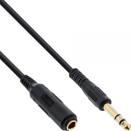 Kabllo audio InLine 99971, Jack 6.3mm mashkull në femër, 1m, e zezë
