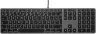 Tastierë LMP KB-1243-BIG, lidhje USB A, layout AZERTY, gri hapur