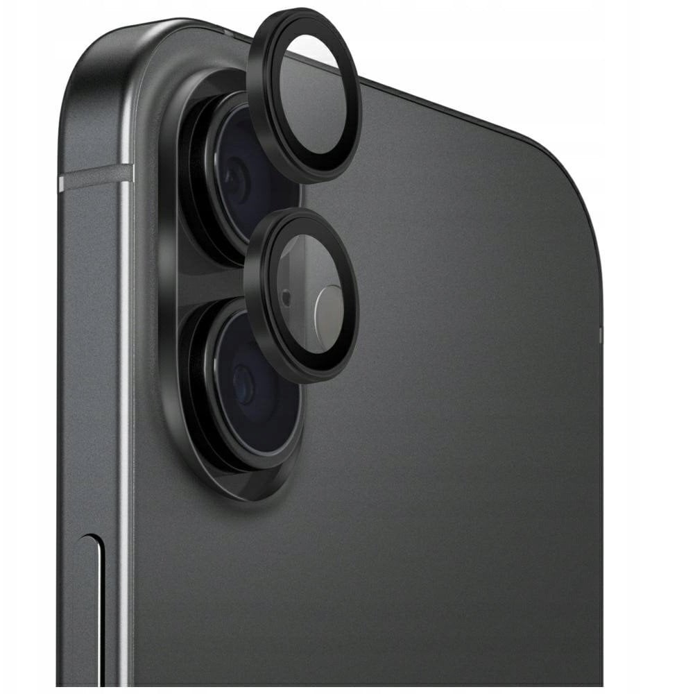 Mbrojtëse lente kamere Uniq Optix për iPhone 17, alumin, me aplikues, e zezë