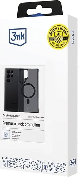 Mbulesë telefoni 3MK MagCase për Samsung Galaxy S22 Ultra 5G, MagSafe, gjysmë transparente smoke