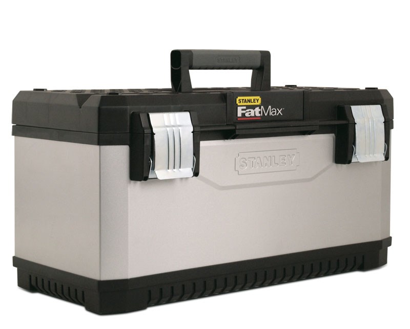 Kuti veglash Stanley Fatmax 1-95-615, metal plastike, me tabaka të brendshme, zezë gri