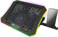 Bazë ftohëse për laptop Esperanza RGB GALERNE EGC109, me ventilator, ndriçim RGB, e zezë