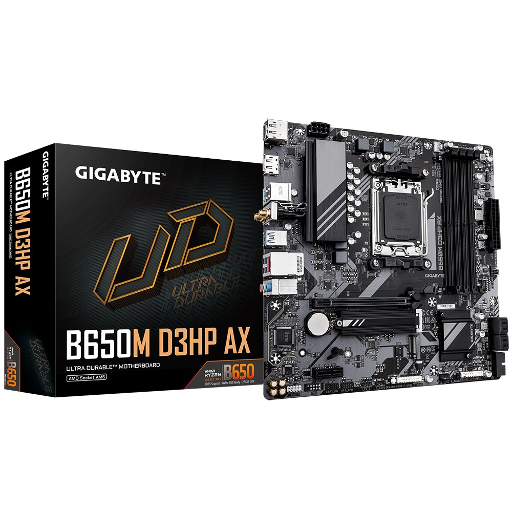 Plakë amë Gigabyte B650M D3HP AX, 5+2+2 Faza VRM, DDR5 EXPO/XMP 7600 MHz, Wi-Fi 6E, e zezë