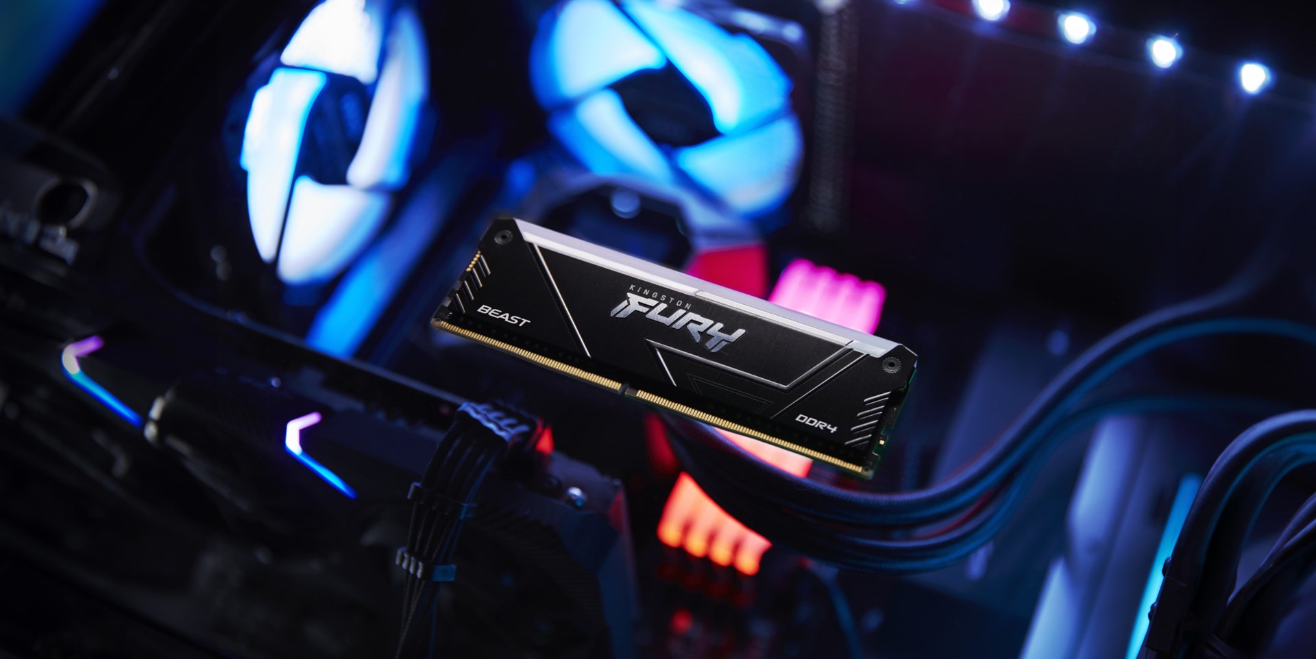 Memorie Kingston Fury Beast RGB, 8GB, DDR4, 3200MHz, CL16, e zezë