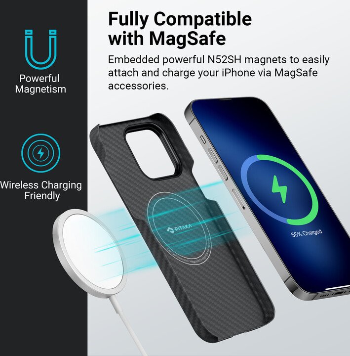 [OUTLET] Mbulesa mbrojtëse Pitaka MagEZ 3 1500D për Apple iPhone 14 Pro Max, e zezë/hiri