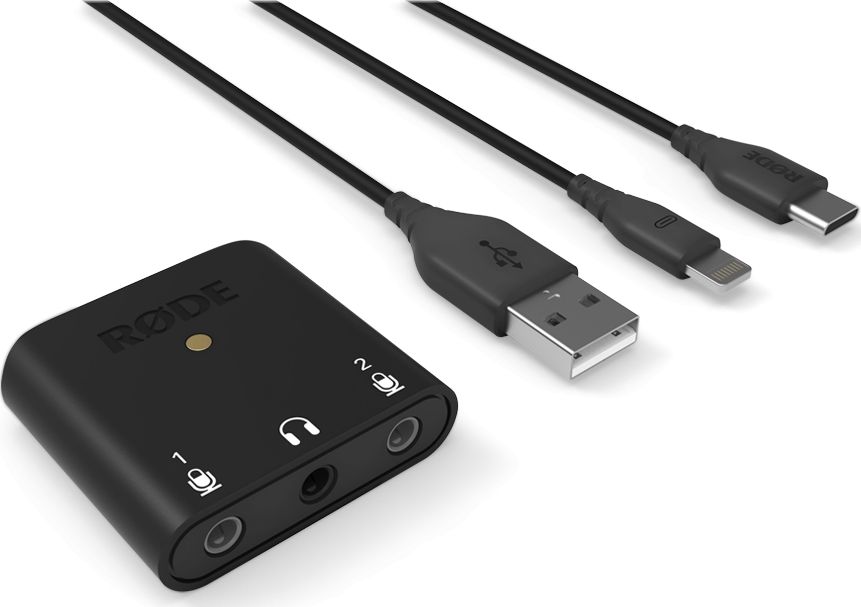 Ndërfaqe audio RØDE AI-Micro Lightning, 2 kanale, lidhje Lightning, e zezë
