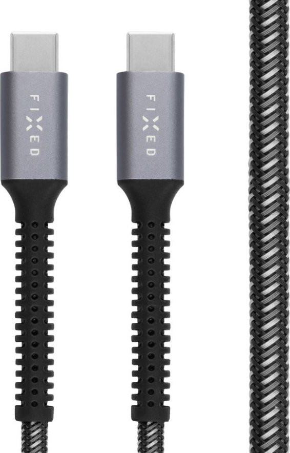 Kabllo FIXED Armor USB C në USB C, 2m, PD 240W, USB 2.0, gri