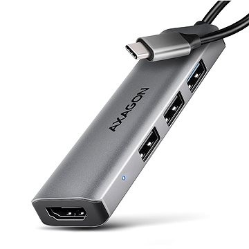 Hub USB C AXAGON HMC H3A STARTER, 4 në 1, 5 Gbps, HDMI 4K, gri