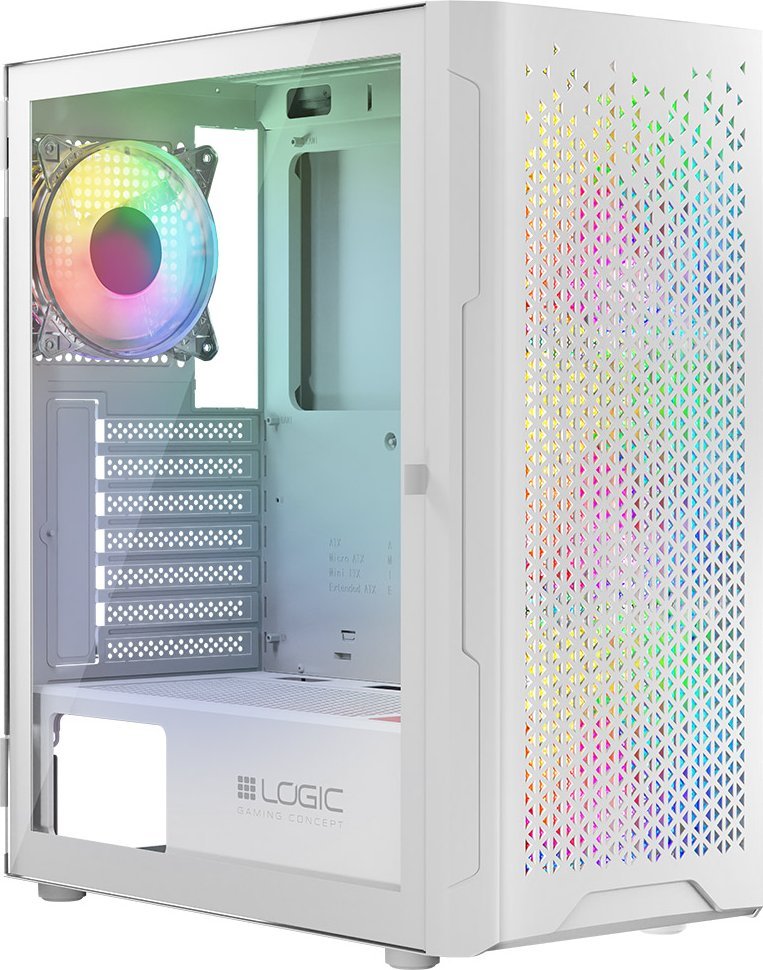 Kasë Logic Concept Aramis ARGB, e bardhë, Midi Tower
