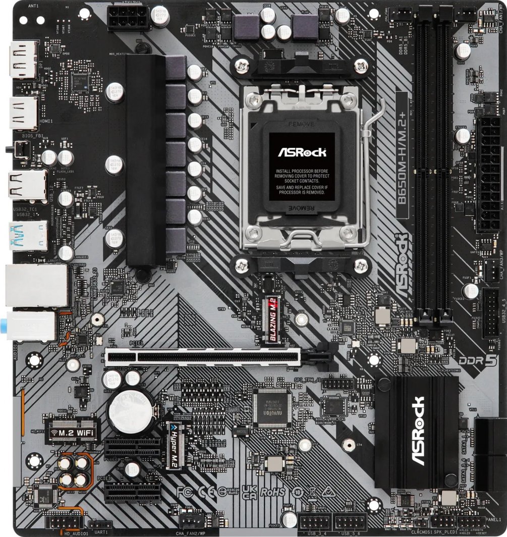 Pllakë amë ASRock B650M-H/M.2+, AMD B650, Socket AM5, 2 slota, Micro ATX