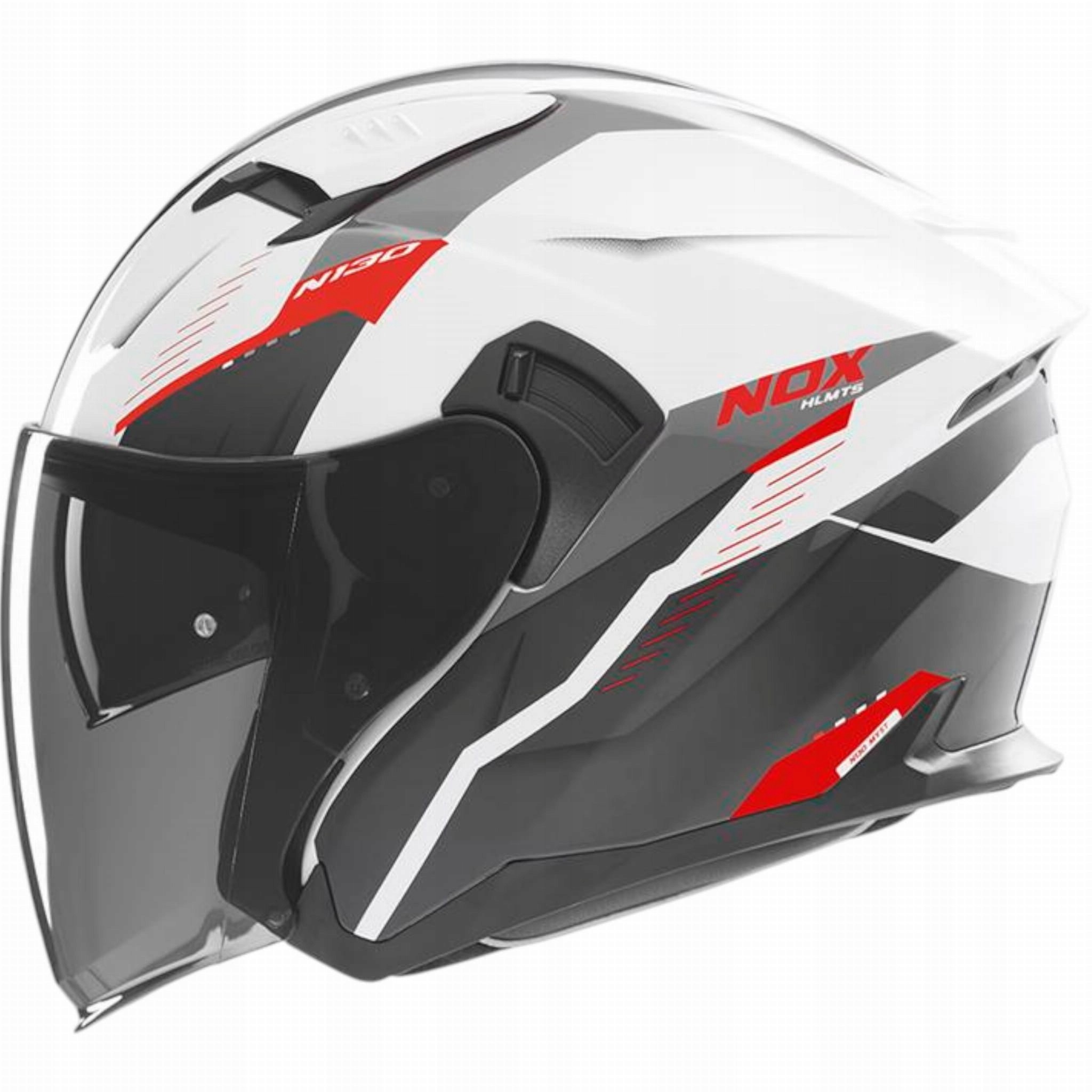 Kaskë moto Nox N130, e hapur Jet, madhësia M, e zezë