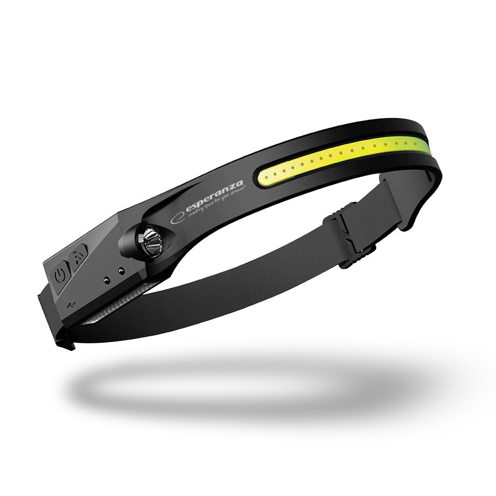 Dritë koke Esperanza Athena EOT067, LED COB 240 lumen, rikarikueshme, e zezë