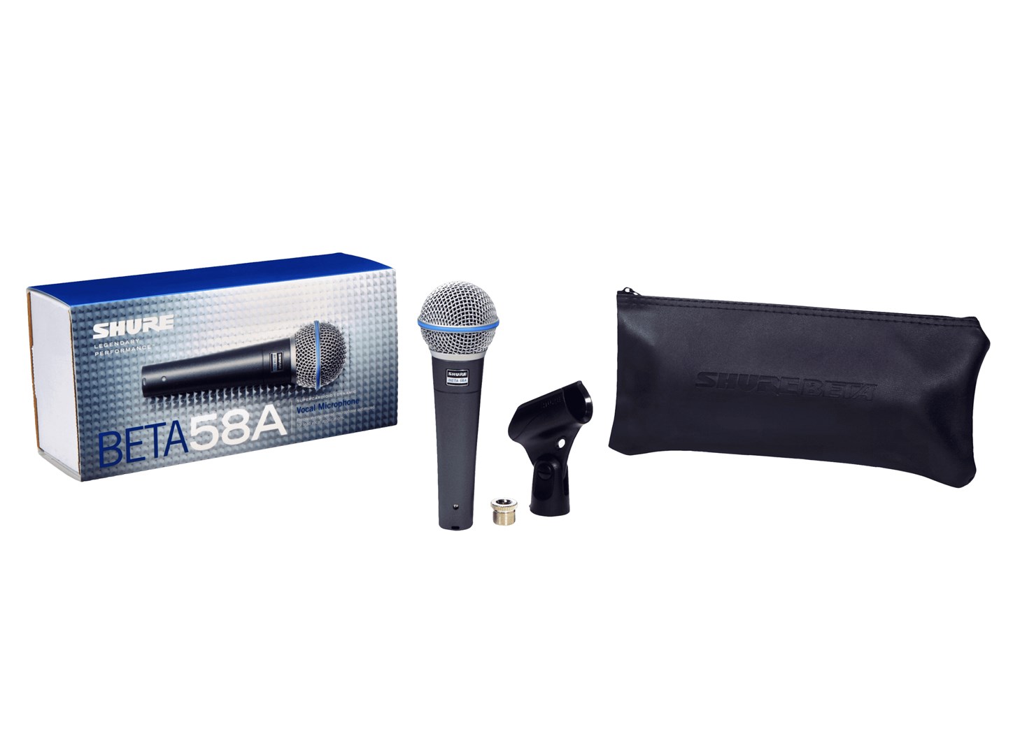 Mikrofon dinamik Shure Beta 58A, dorak, për vokal, gri