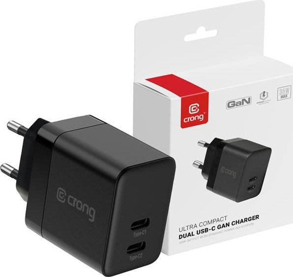 Set karikues Crong GaN PD 35W plus PowerSpot, karikim i shpejtë, wireless
