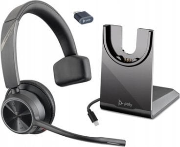 Безжични моно слушалки HP Poly Voyager 4310 UC, Bluetooth USB-C, со држач за полнење, црна