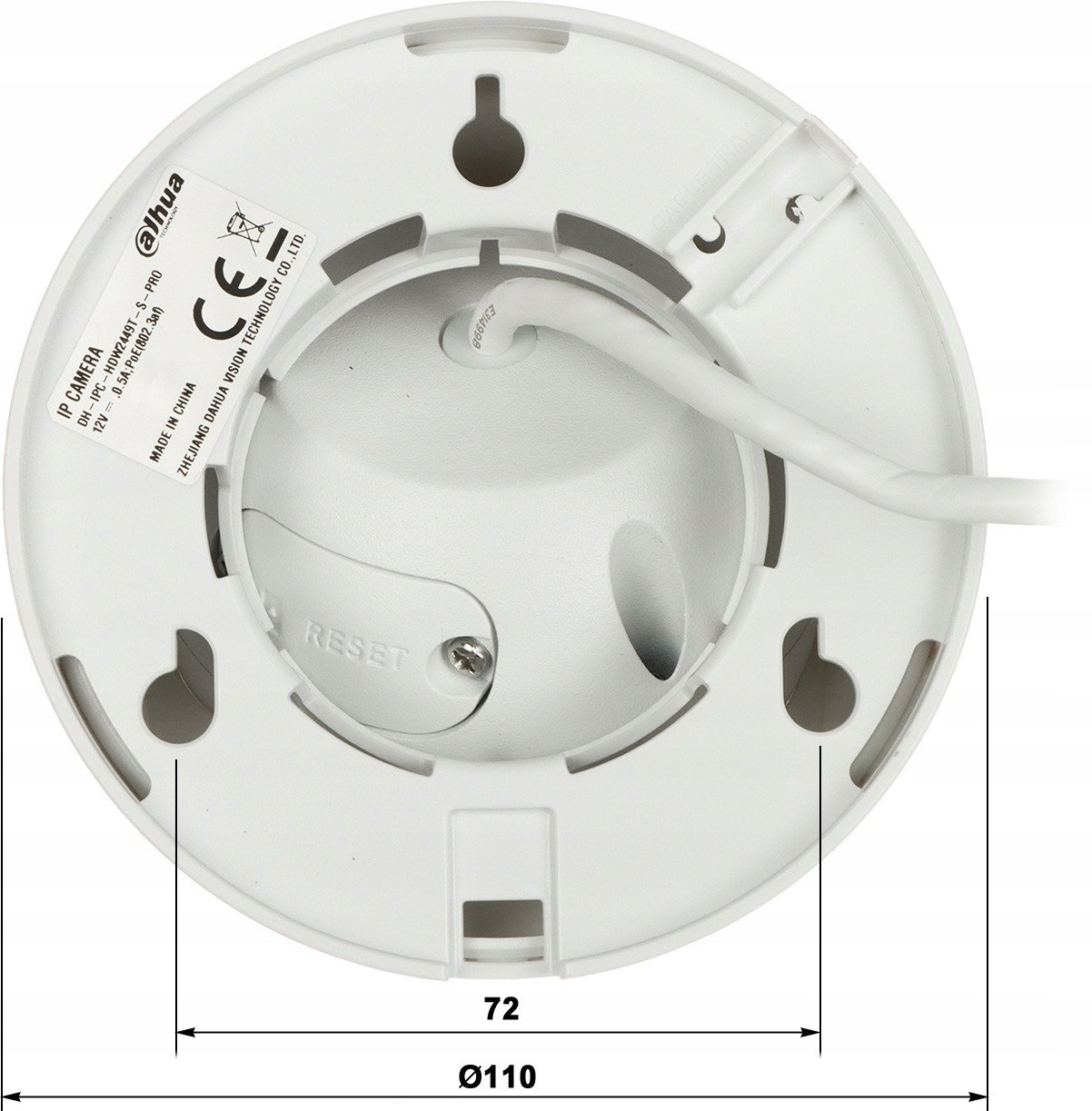 Kамера IP Dahua IPC-HDW2849T-S-LED-0280B Pro WizSense, 8MP, леќа 2.8mm, бела