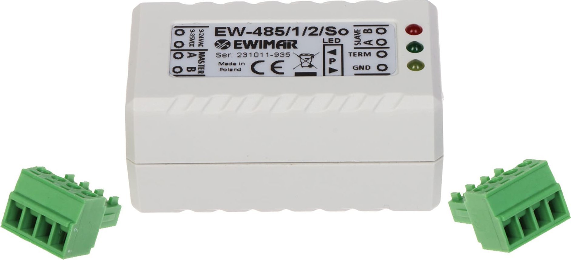 Izolator optik dhe përsëritës RS485 Ewimar EW-485/1/2/SO, profesional, për sisteme industriale, gri