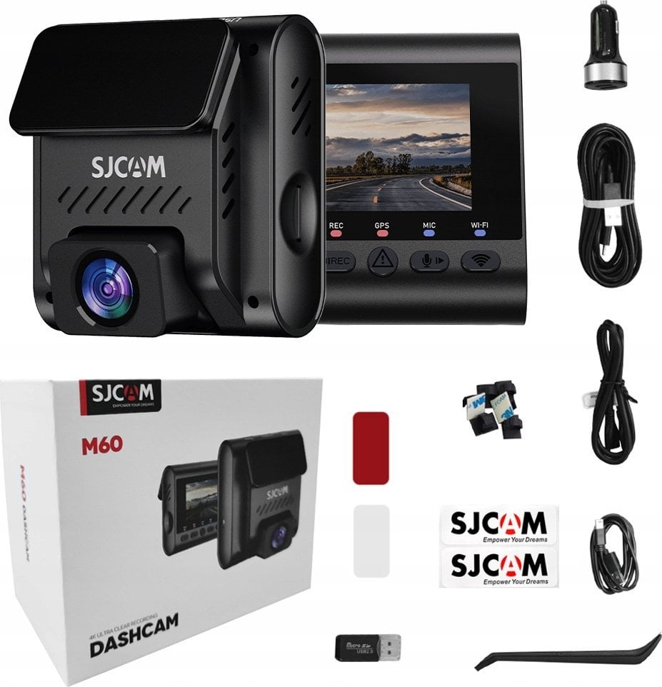 Камера за автомобил Sjcam M60, 4K 30FPS, HDR WiFi GPS, црна
